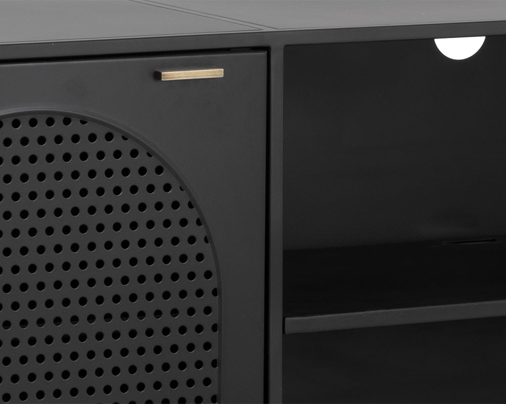 Aziza Media Console And Cabinet - Black