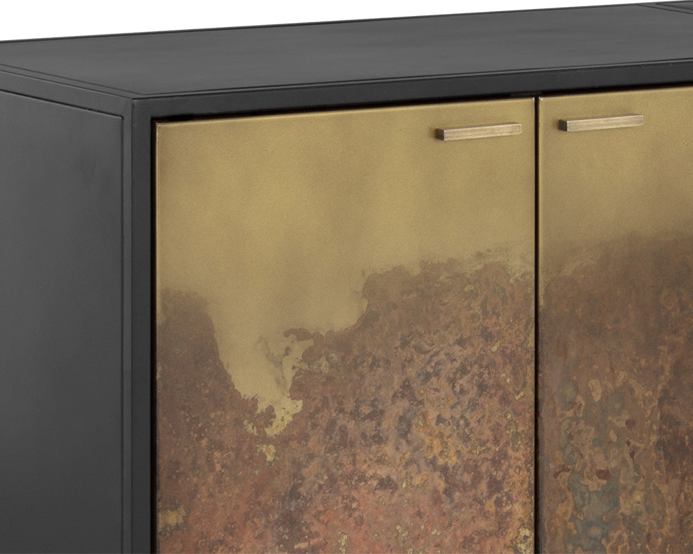 Auburn Media Console And Cabinet - Antique Brass