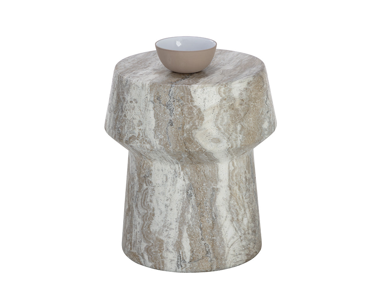 Brie End Table - Sand Marble