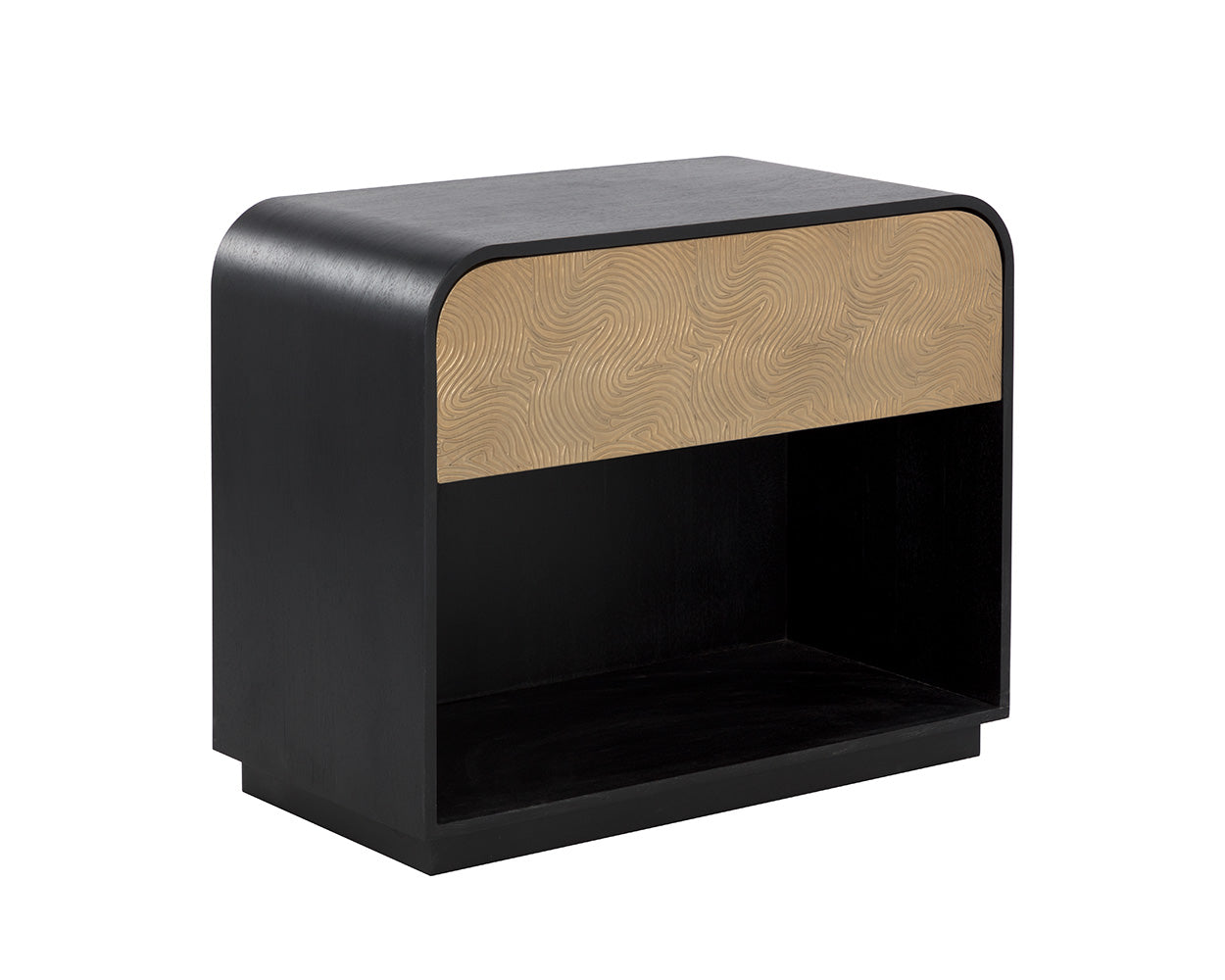 Algarve Nighstand - Black/Champagne Gold