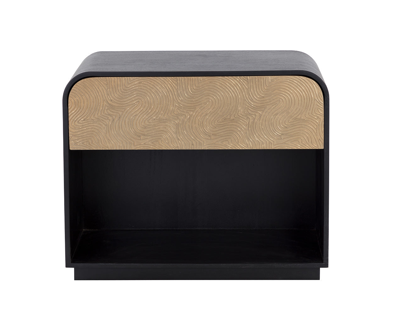 Algarve Nighstand - Black/Champagne Gold