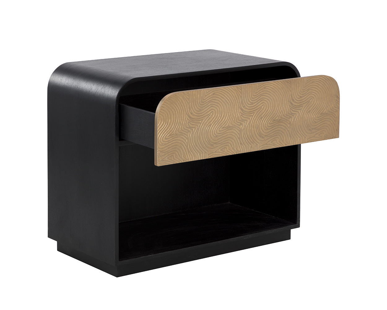 Algarve Nighstand - Black/Champagne Gold