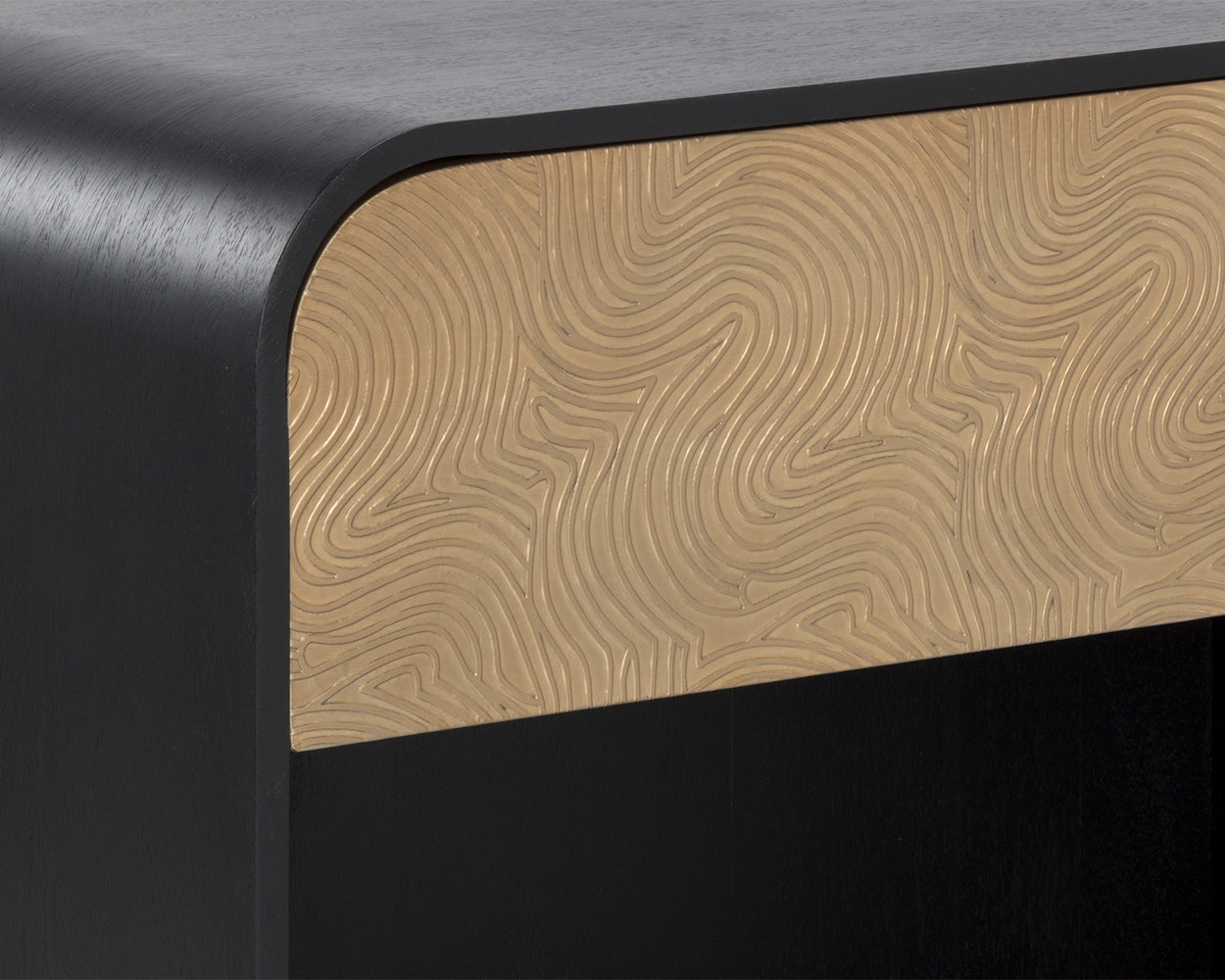 Algarve Nighstand - Black/Champagne Gold