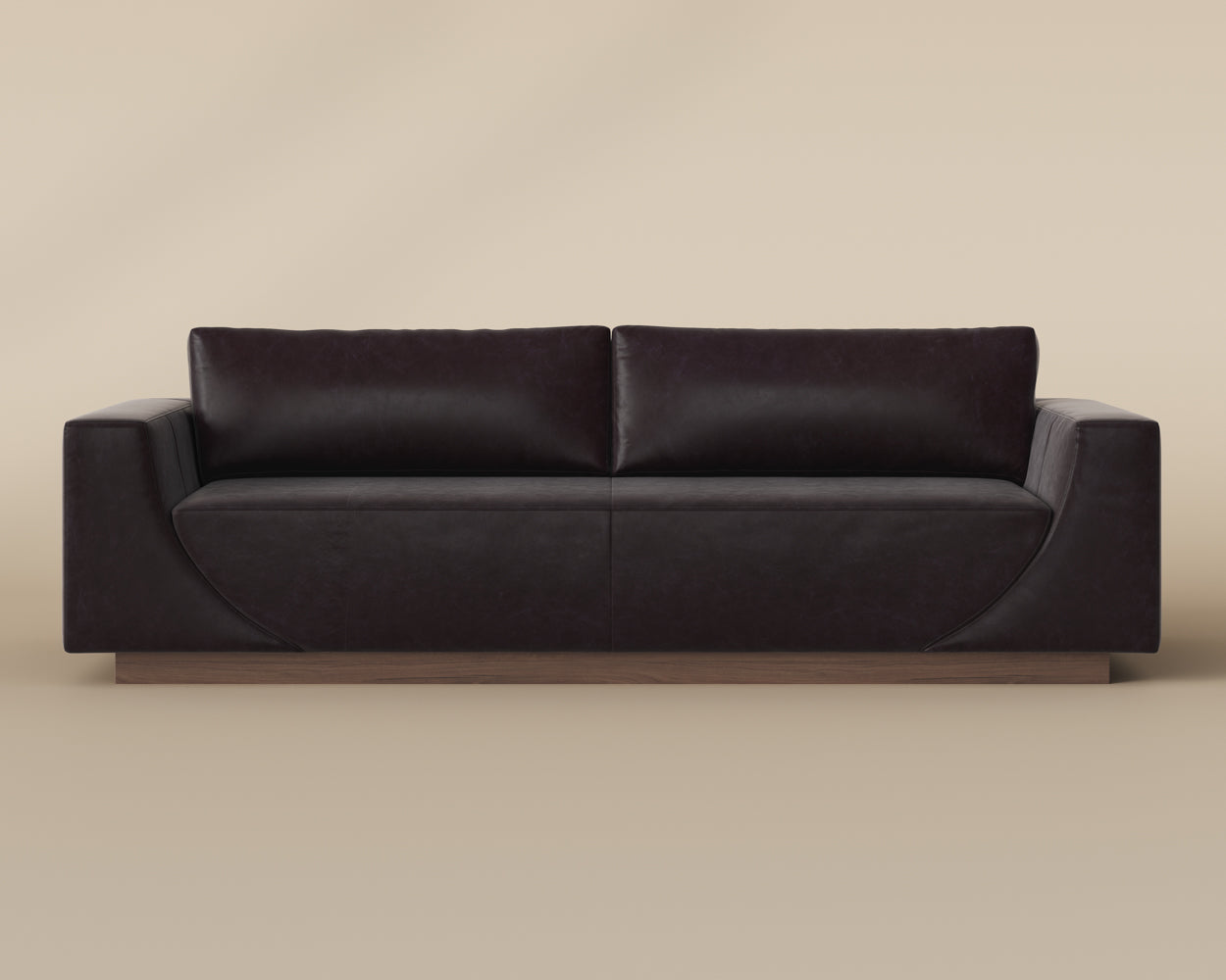 Anakin Sofa - Light Oak - Tuscany Warm Black Leather