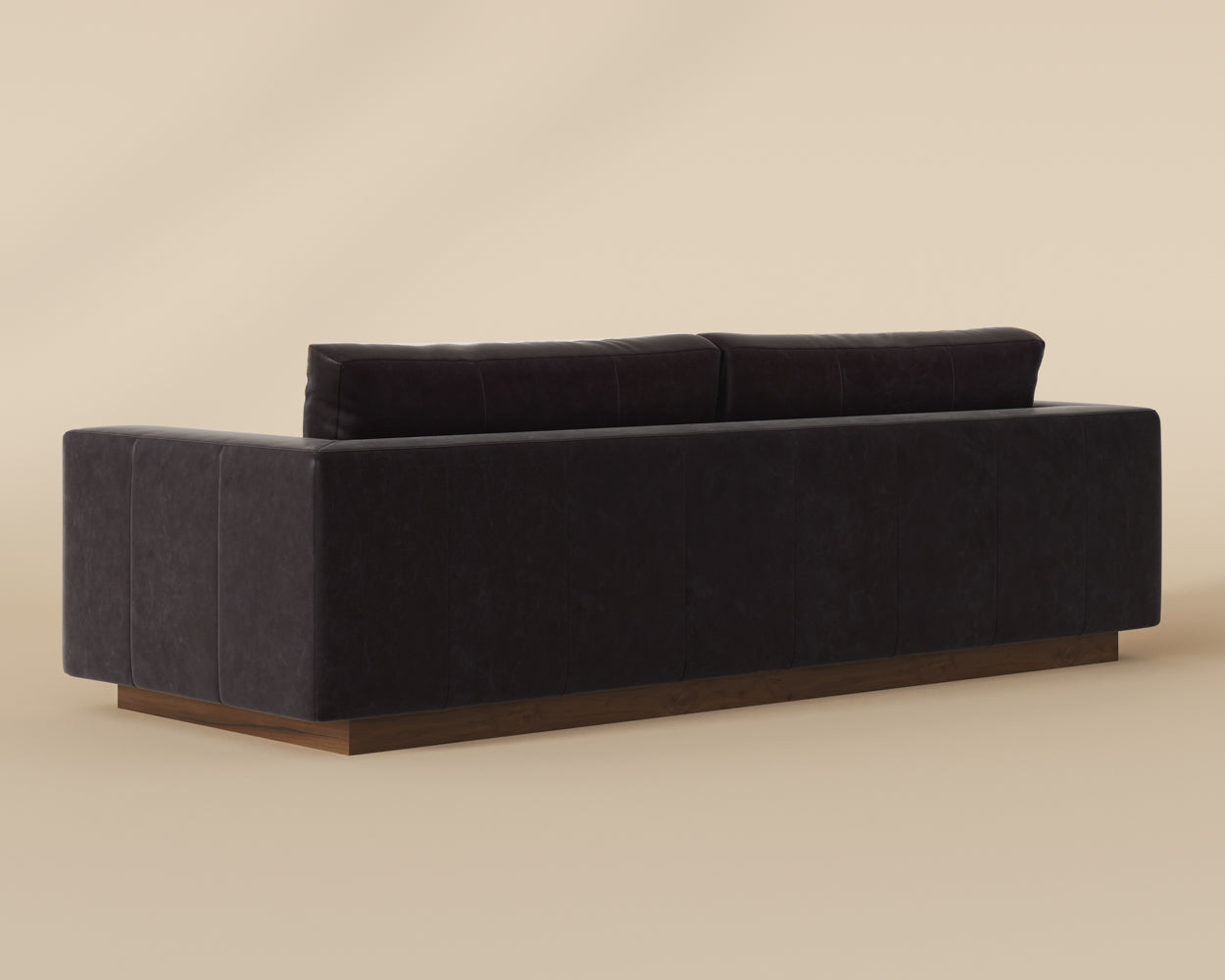 Anakin Sofa - Light Oak - Tuscany Warm Black Leather