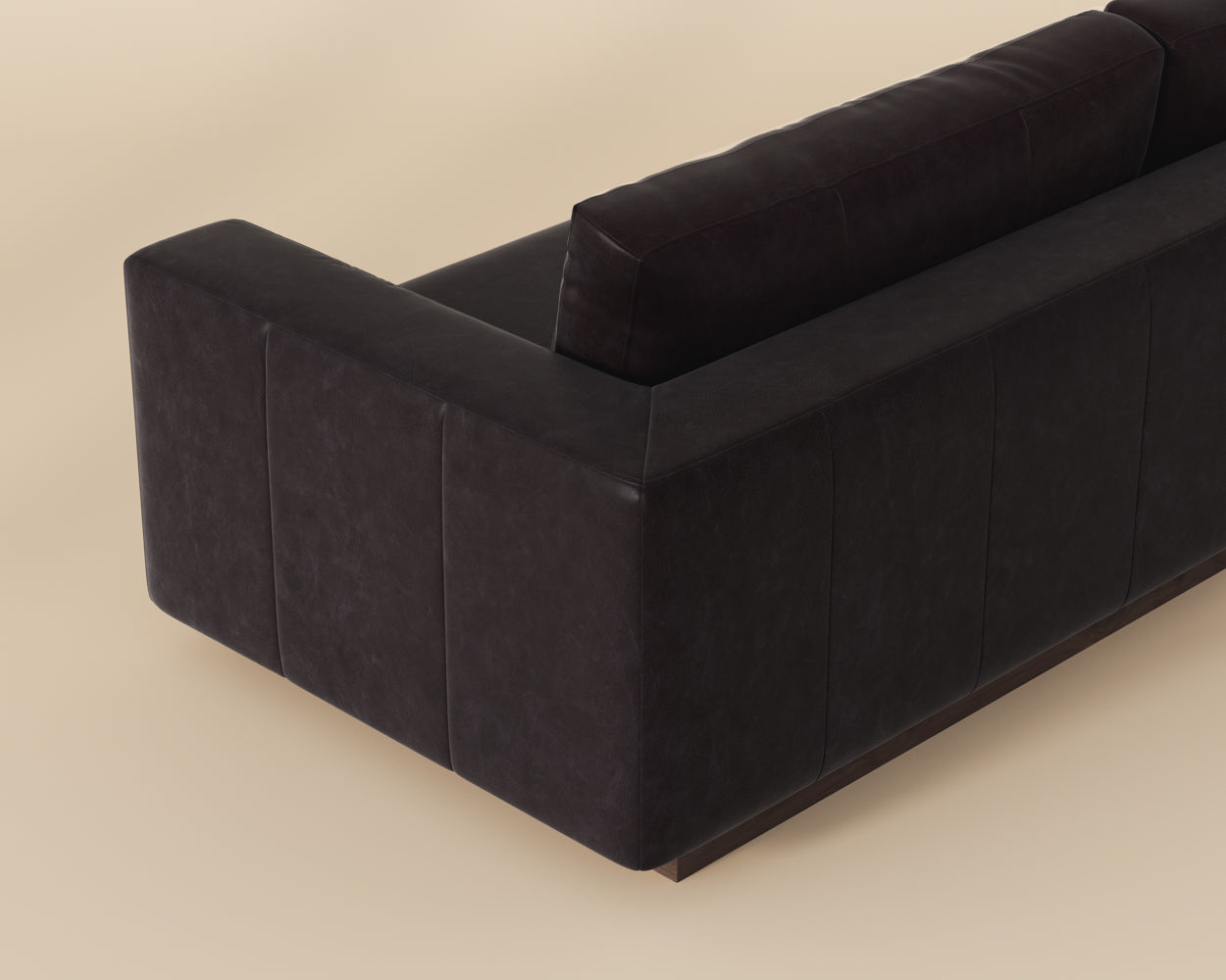 Anakin Sofa - Light Oak - Tuscany Warm Black Leather