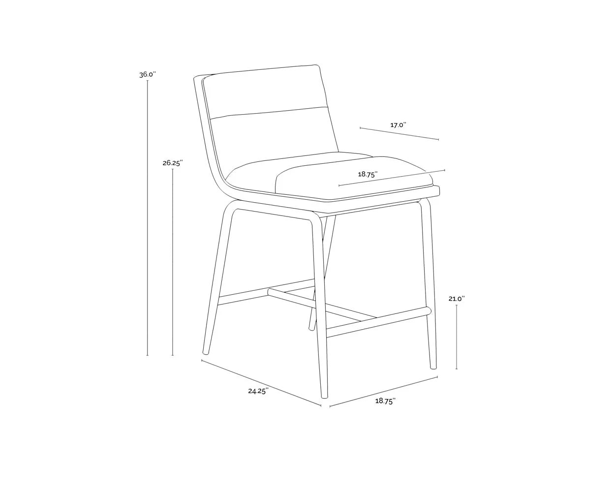 Abilene Counter Stool - Polo Club Muslin