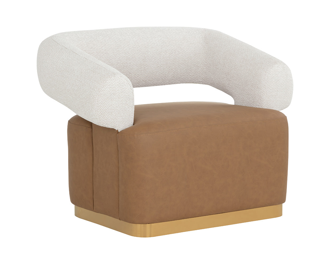 Aggie Swivel Lounge Chair - Milliken Cognac / Rhea Light Barley