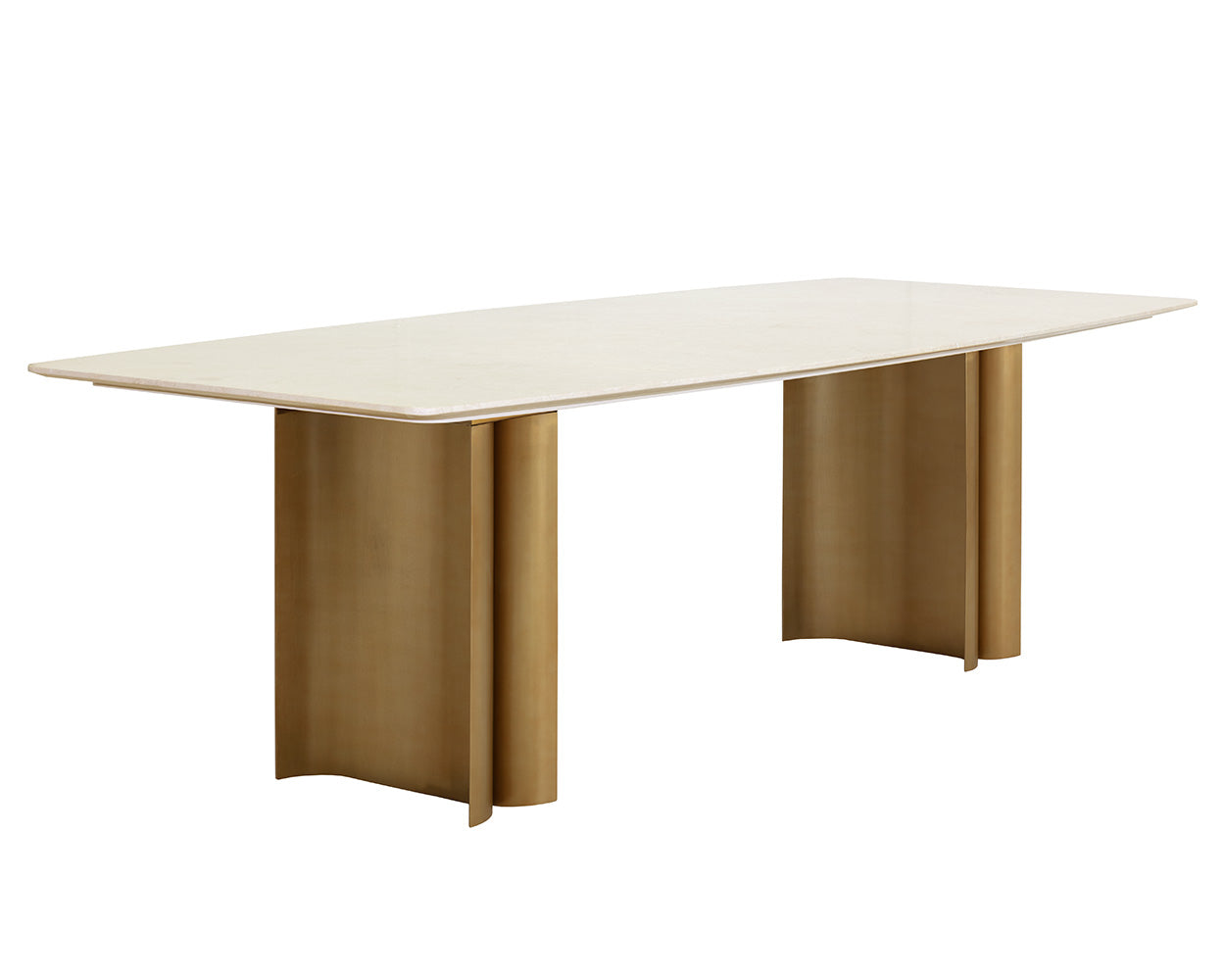 Astara Dining Table - 94.5" - Antique Brass