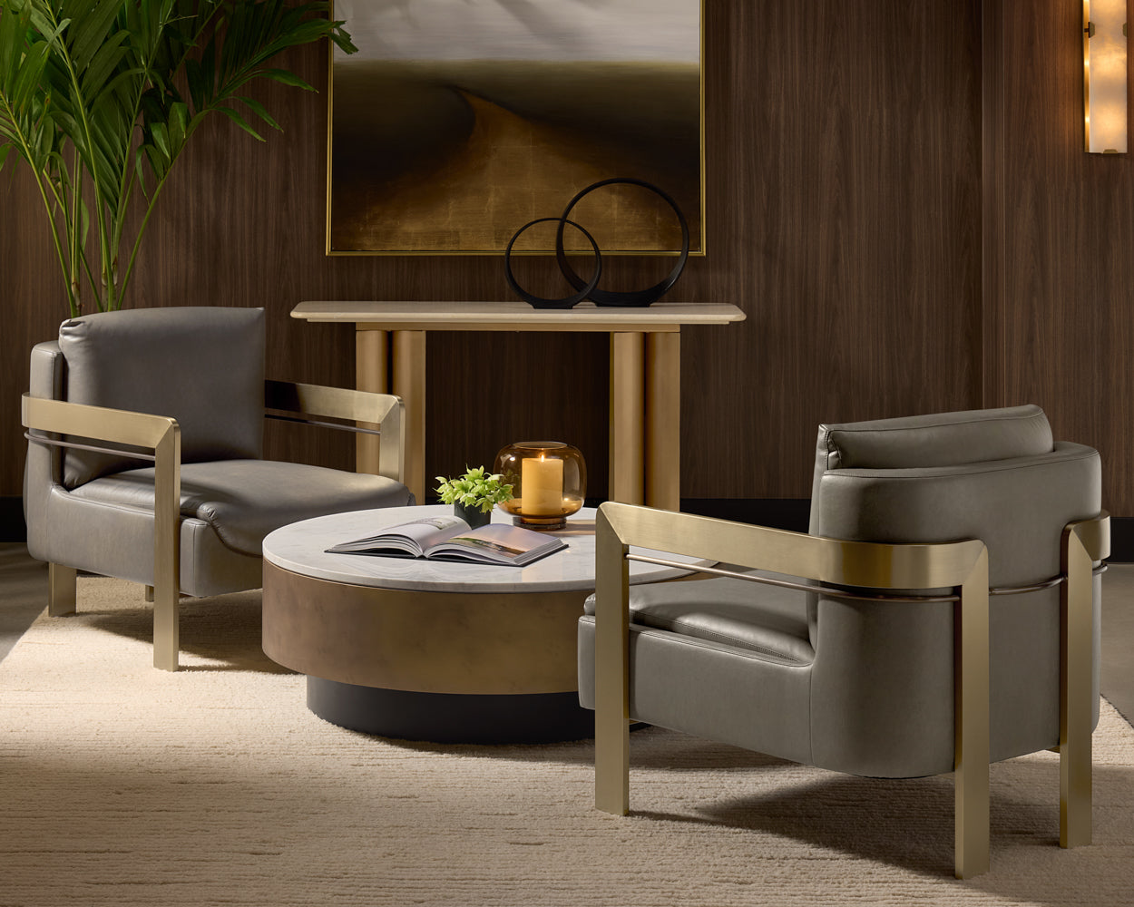 Astara Console Table - Antique Brass