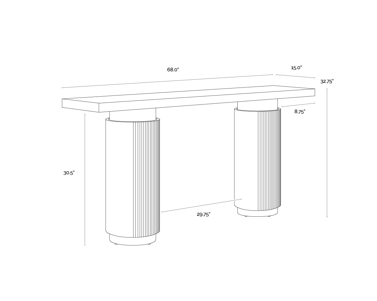 Ashva Console Table - Antique Brass