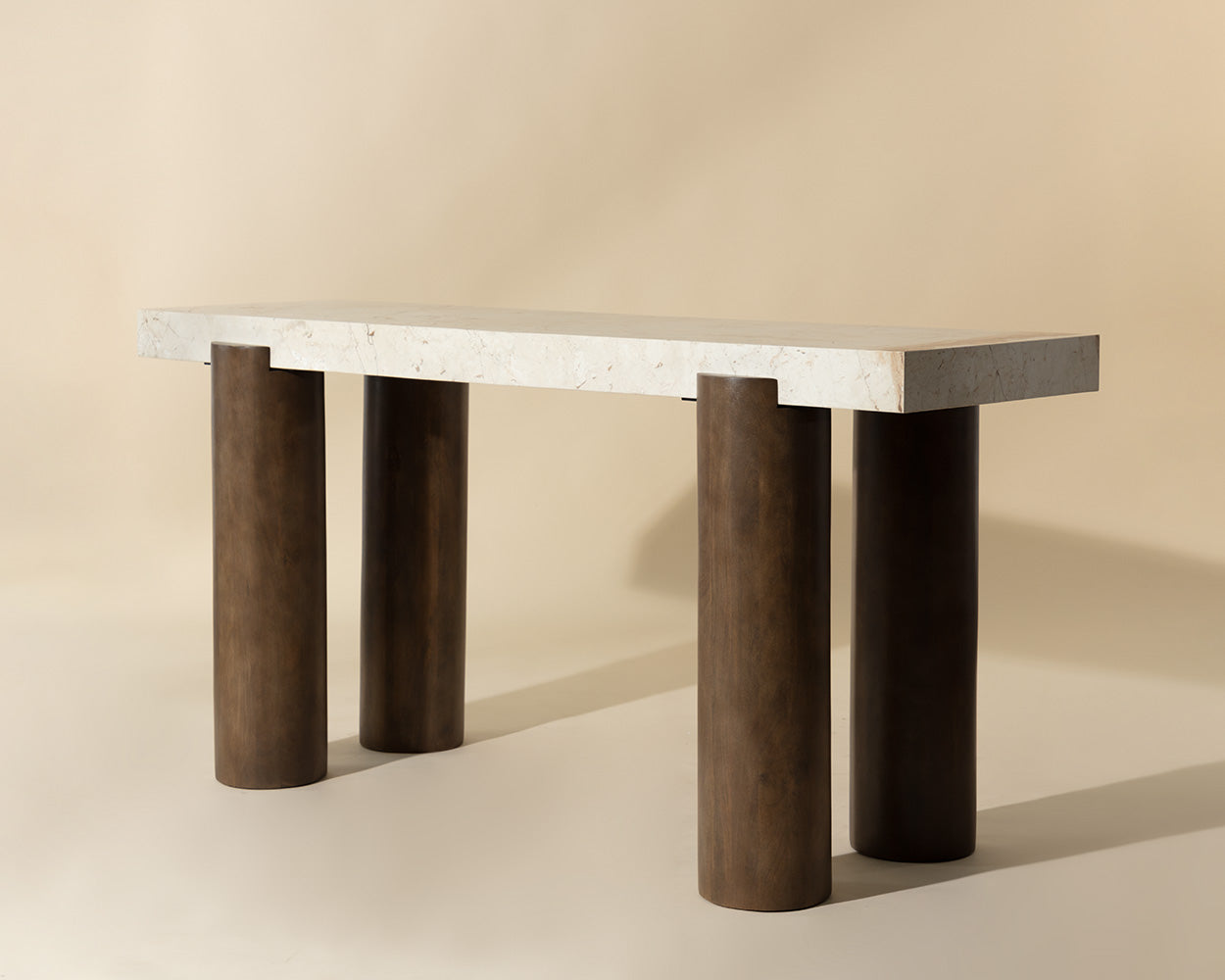 Ardi Console Table - Crema Breccia Marble