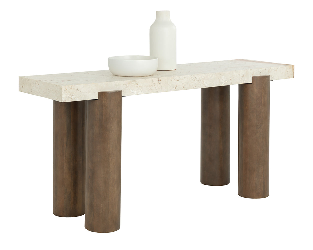 Ardi Console Table - Crema Breccia Marble