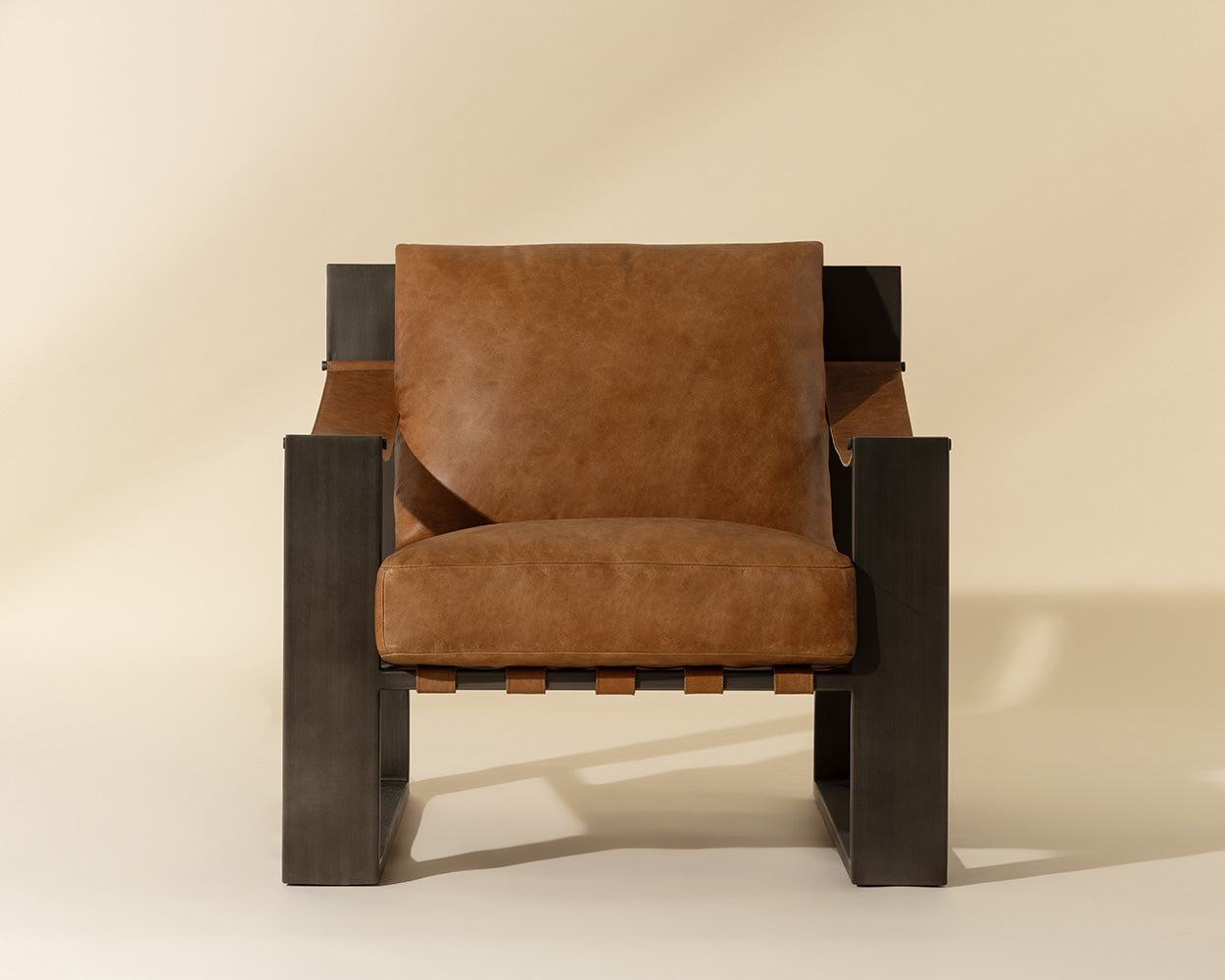 Berke Lounge Chair - Gunmetal - Tan #3