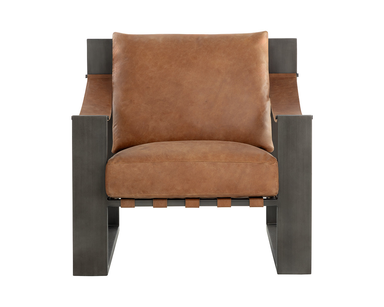 Berke Lounge Chair - Gunmetal - Tan #3