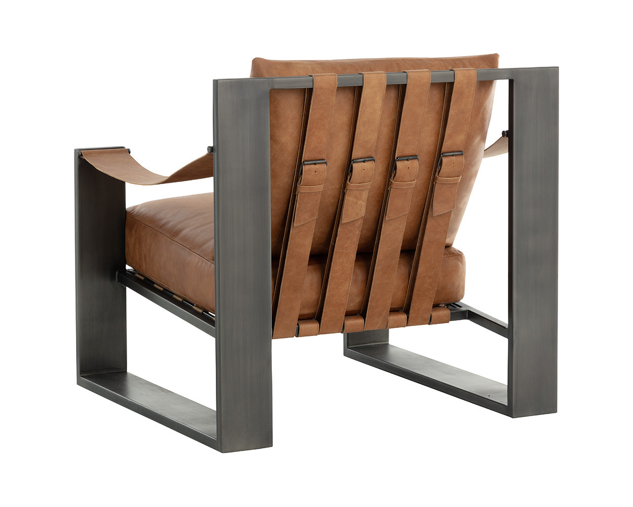 Berke Lounge Chair - Gunmetal - Tan #3