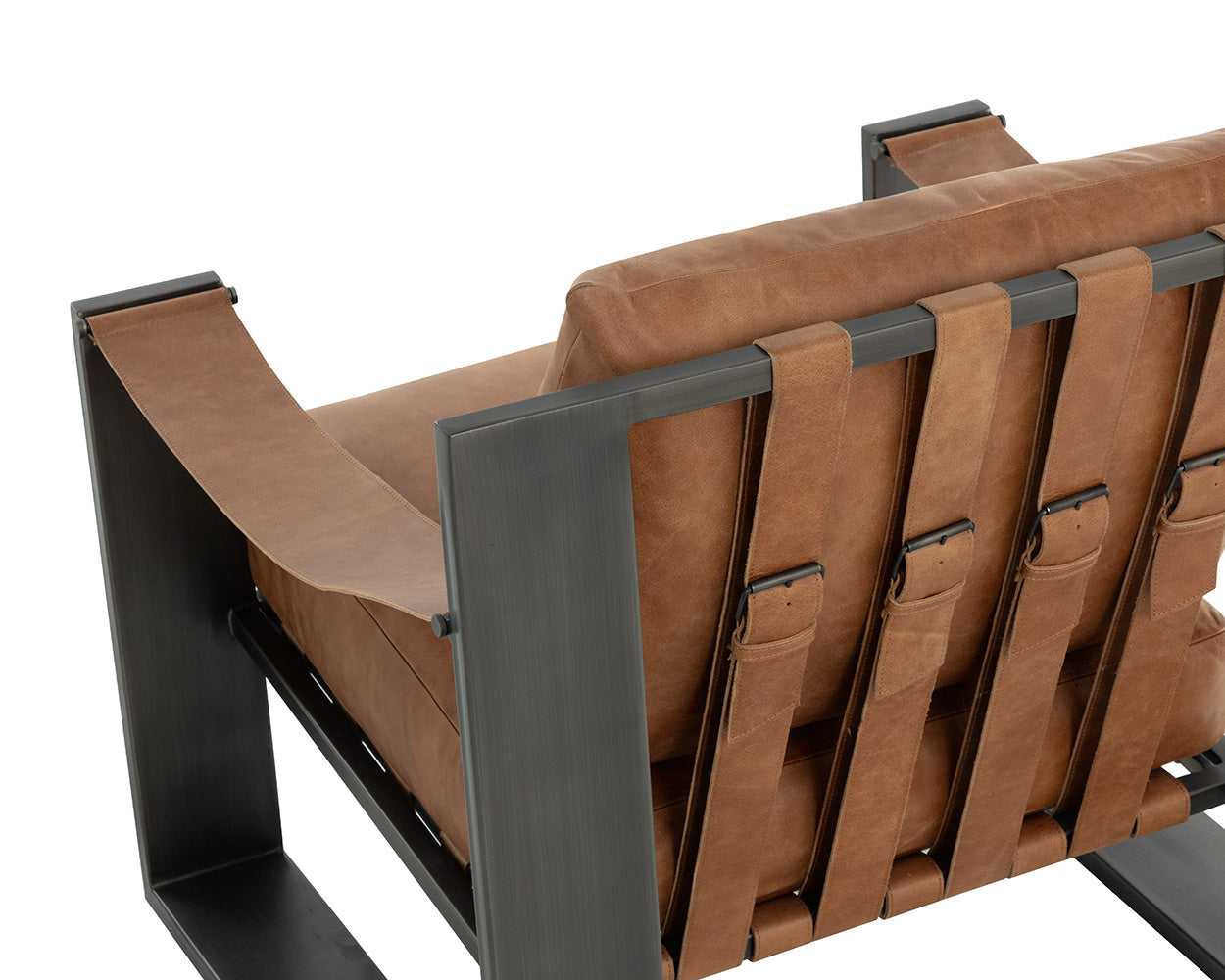Berke Lounge Chair - Gunmetal - Tan #3