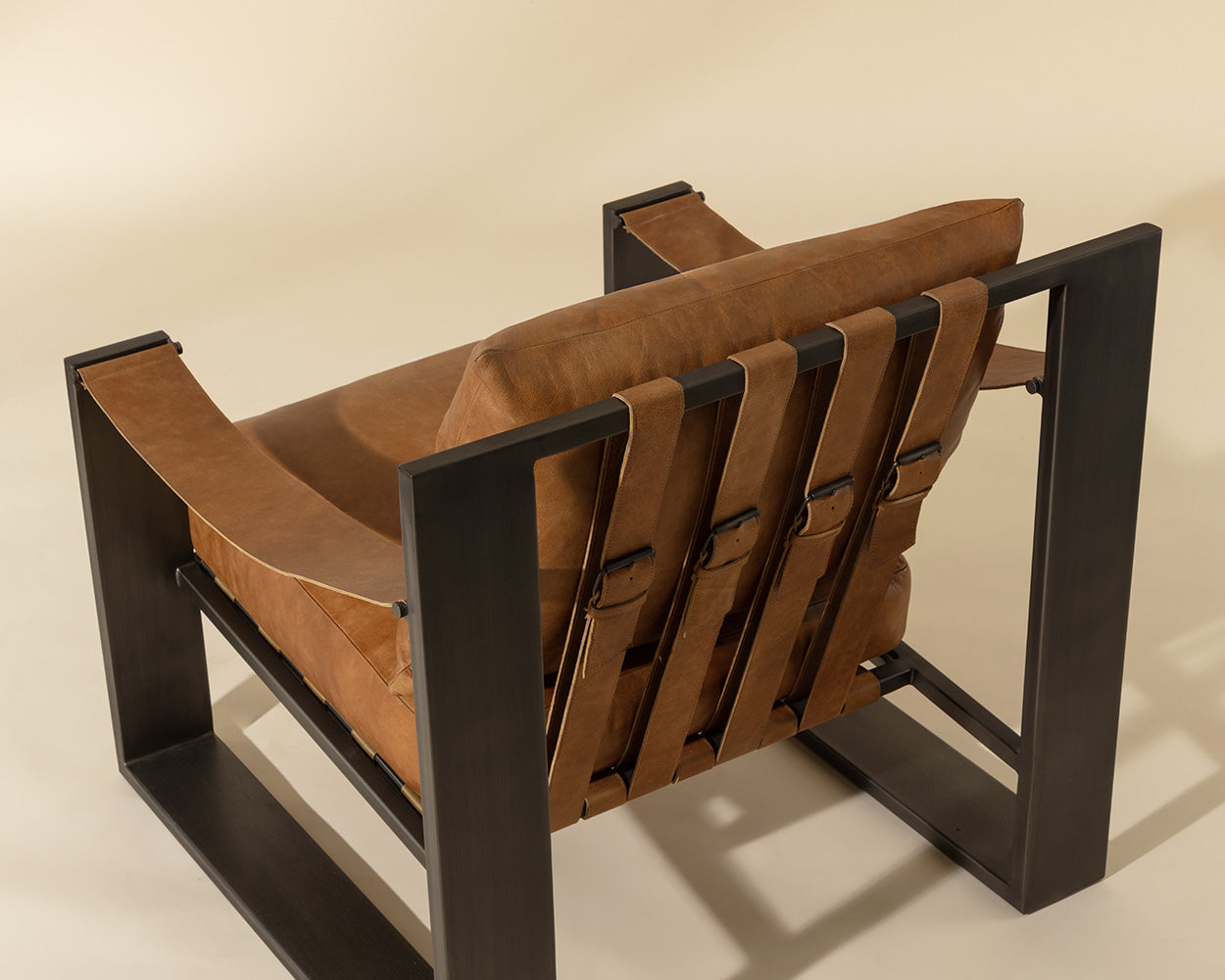 Berke Lounge Chair - Gunmetal - Tan #3