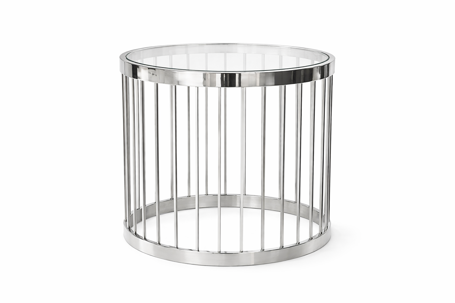 Cesare 18" Round Glass End Table