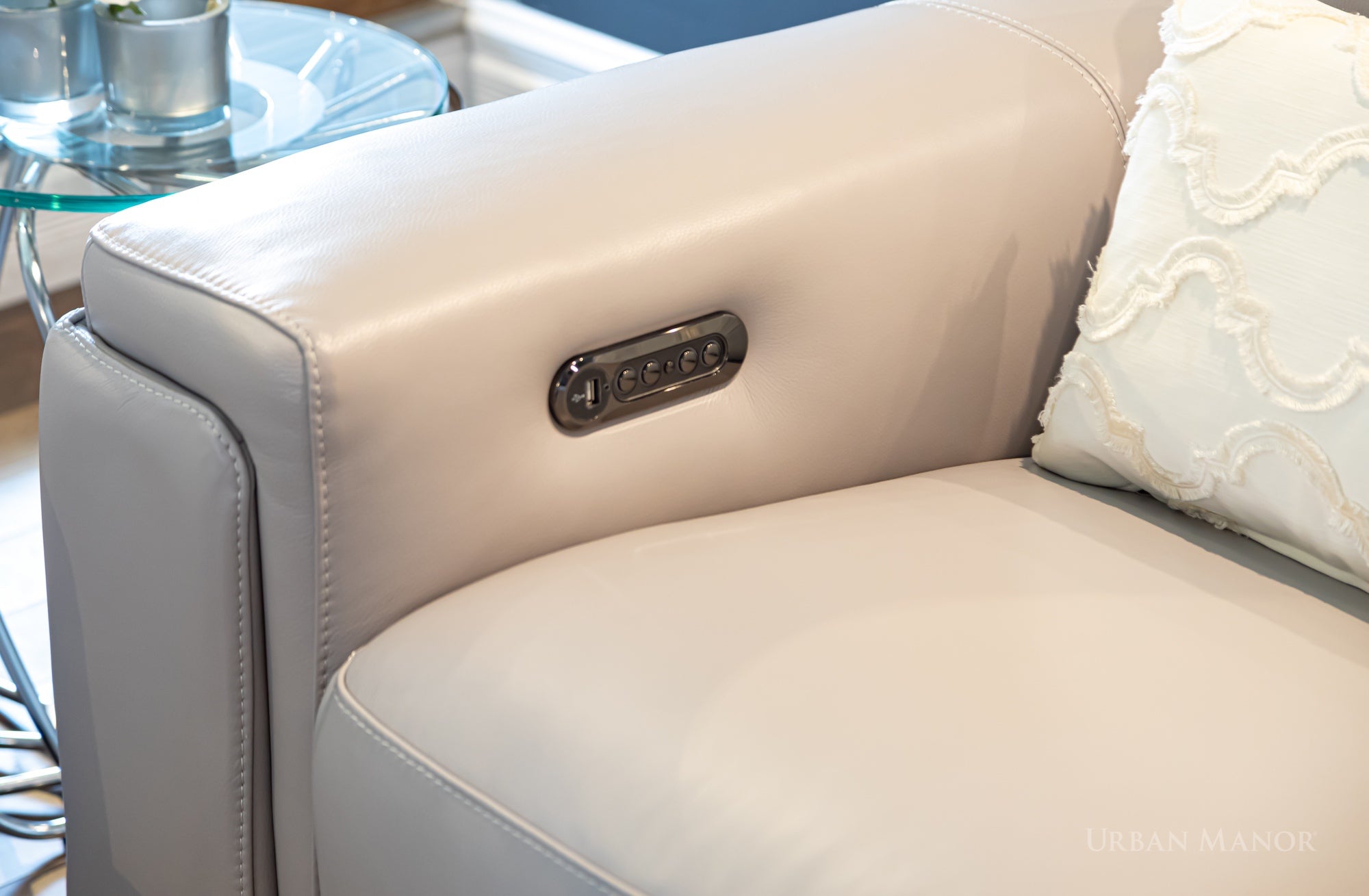 Amari Leather Power Reclining Sofa + Loveseat