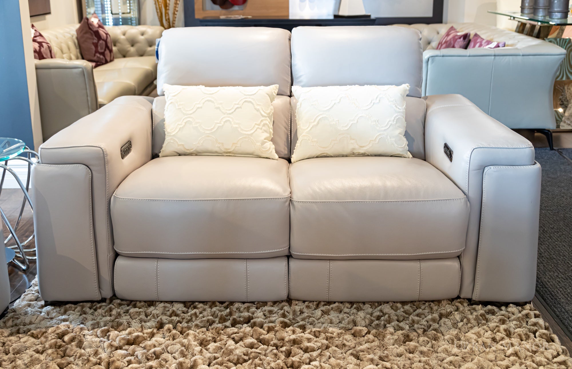 Amari Leather Power Reclining Sofa + Loveseat