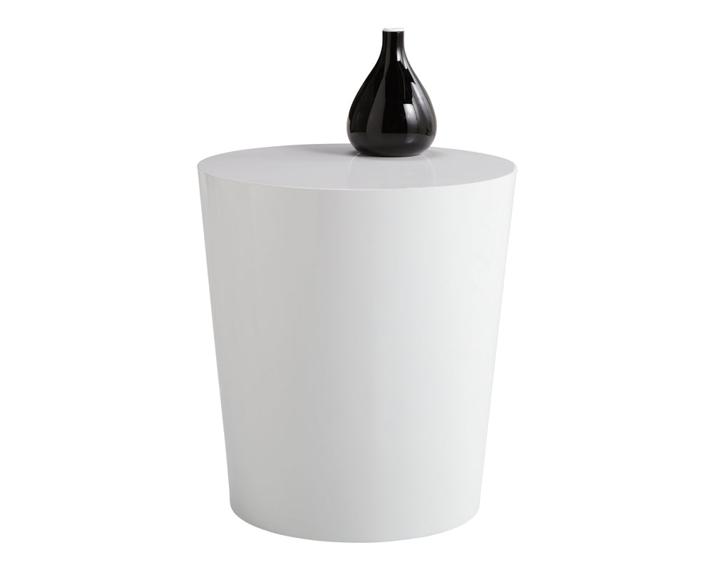 Montague End Table - High Gloss White