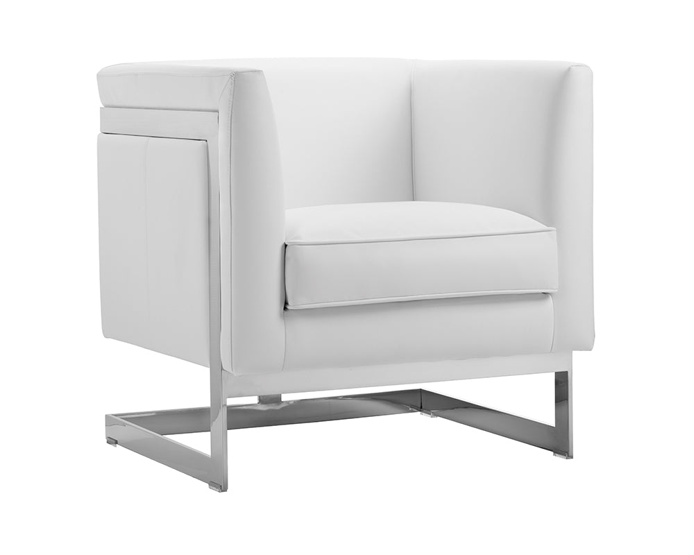 Soho Armchair - Stainless Steel - Cantina White