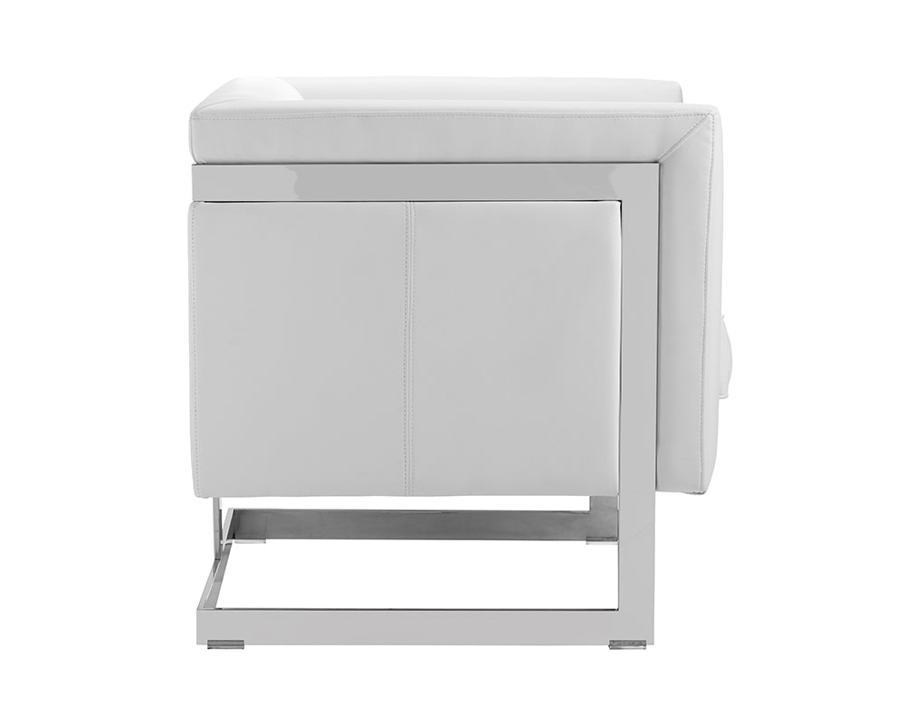 Soho Armchair - Stainless Steel - Cantina White