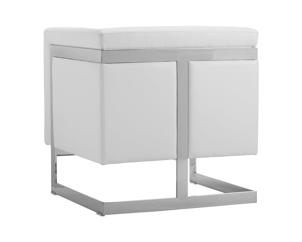 Soho Armchair - Stainless Steel - Cantina White