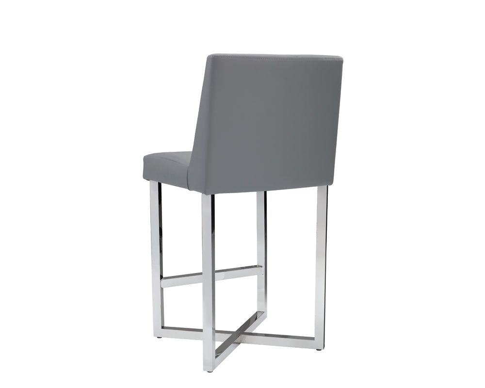 Howard Counter Stool - Stainless Steel - Grey