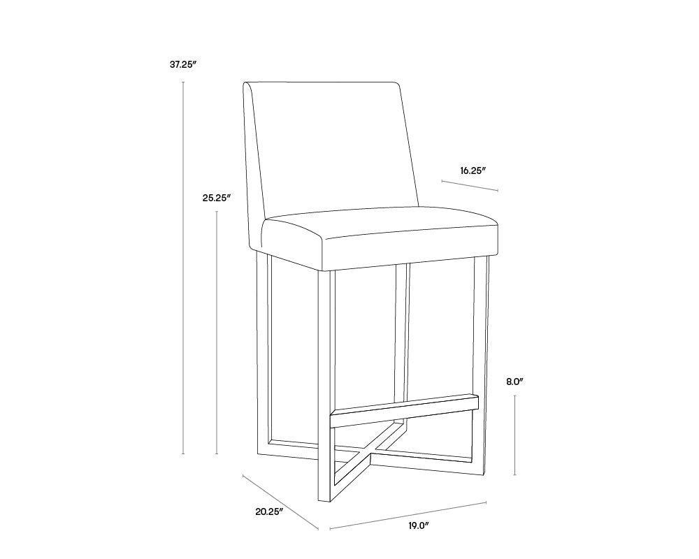 Howard Counter Stool - Stainless Steel - Grey