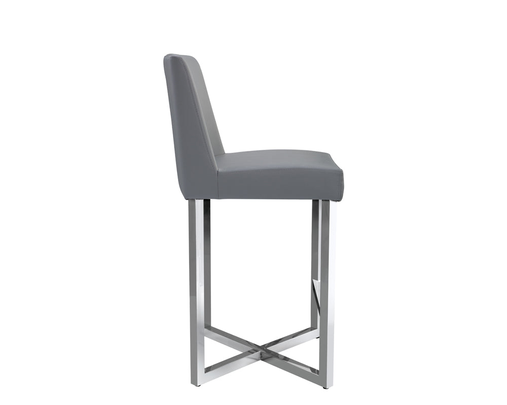 Howard Counter Stool - Stainless Steel - Grey