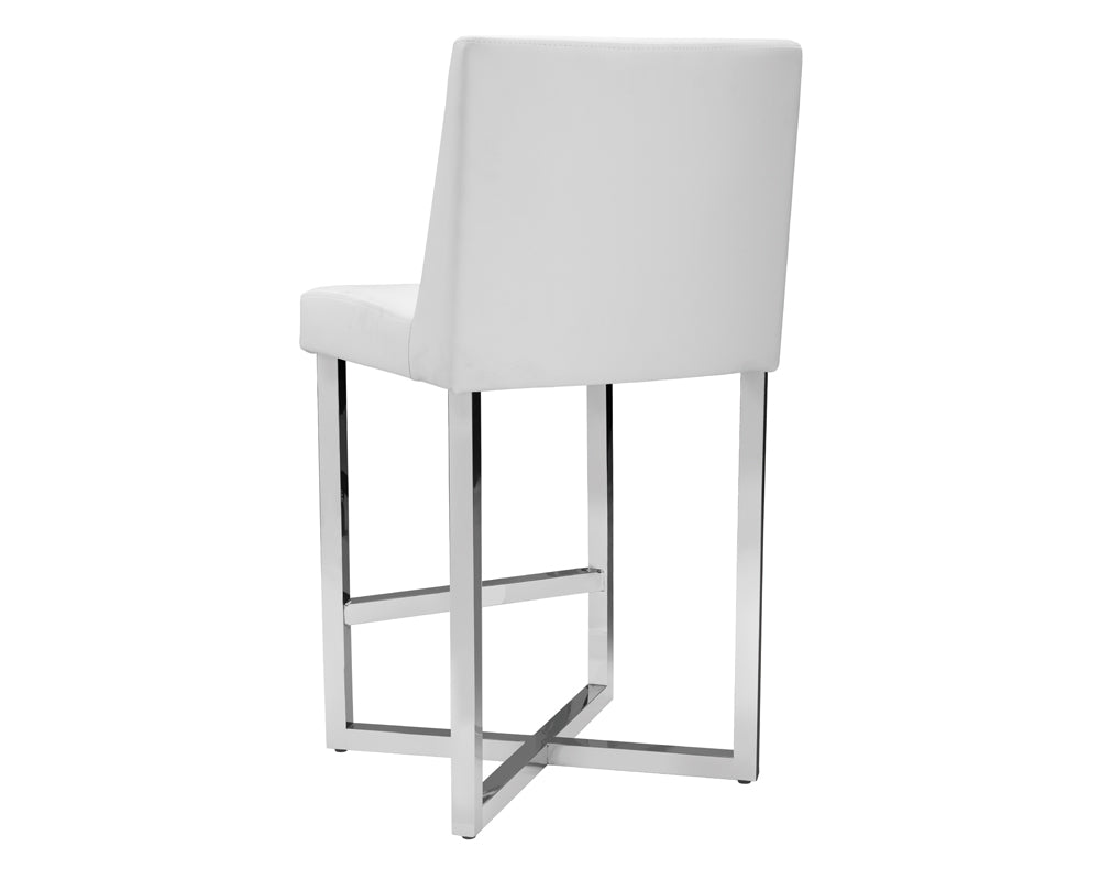 Howard Counter Stool - Stainless Steel - White