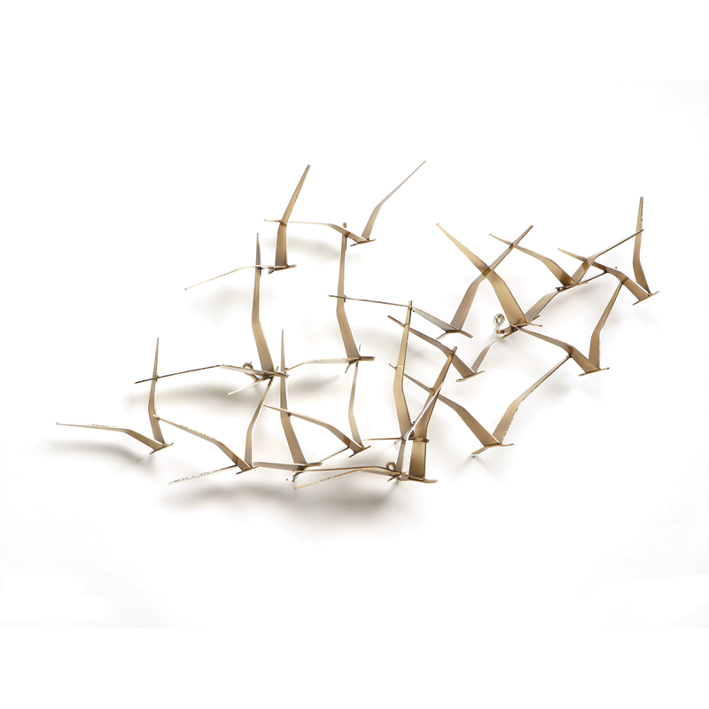 Seagulls ll- Brass Wall Art