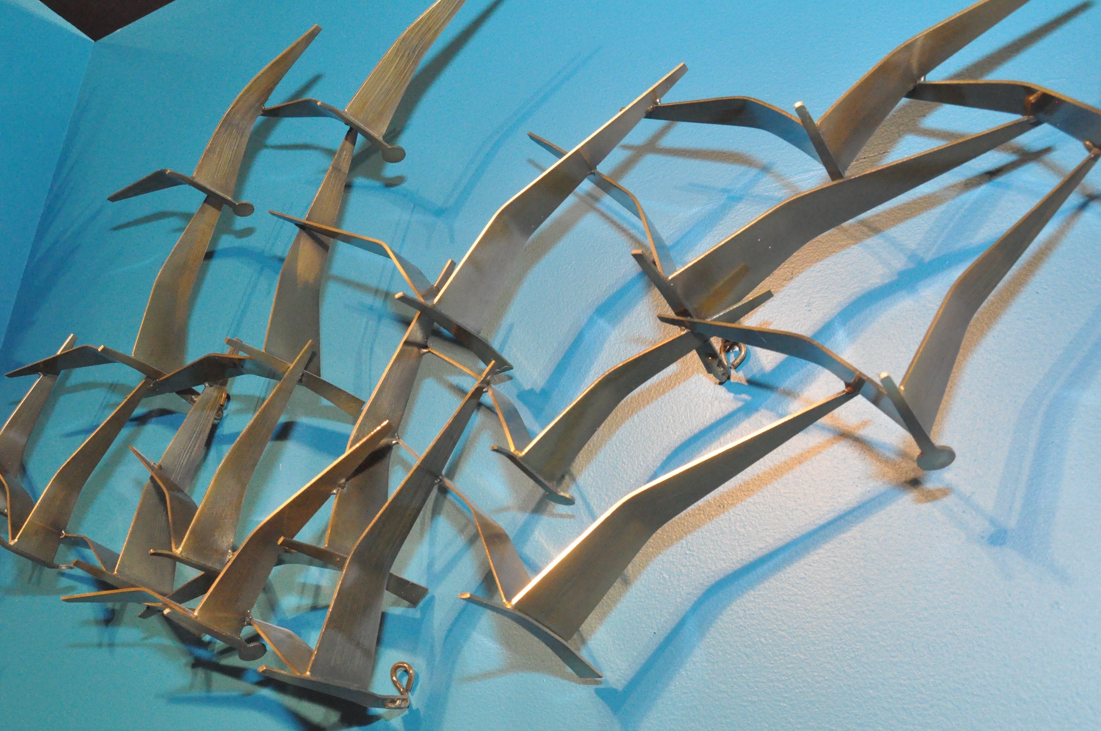 Seagulls ll- Brass Wall Art