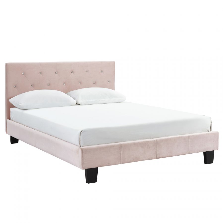 Jazelle Blush Pink Queen Platform Bed