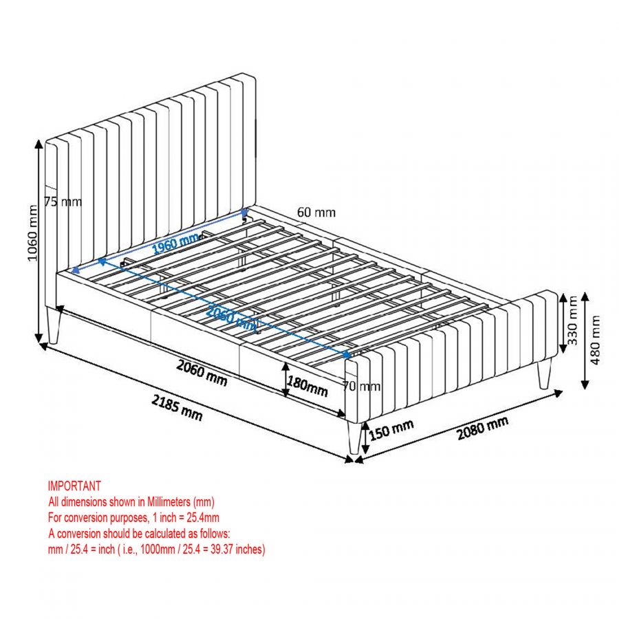 Hannah Charcoal King Platform Bed