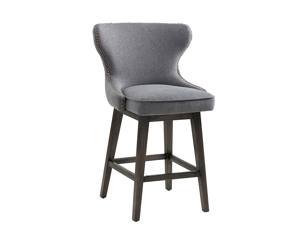 Ariana Swivel Counter Stool - Dark Grey