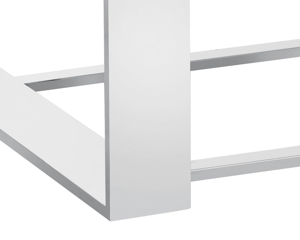 Dalton Coffee Table - Rectangular - Stainless Steel - High Gloss White