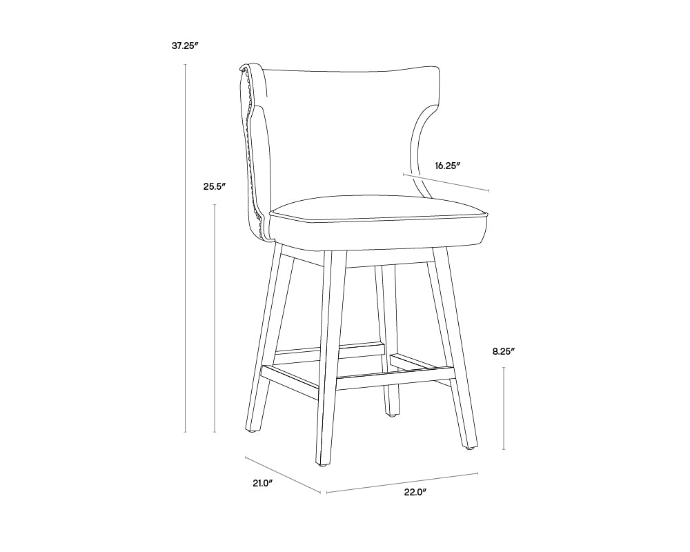 Neville Swivel Counter Stool - Tobacco Tan