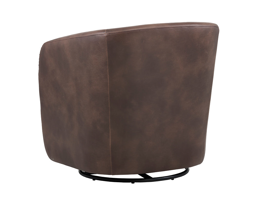 Dax Swivel Lounge Chair - Havana Dark Brown