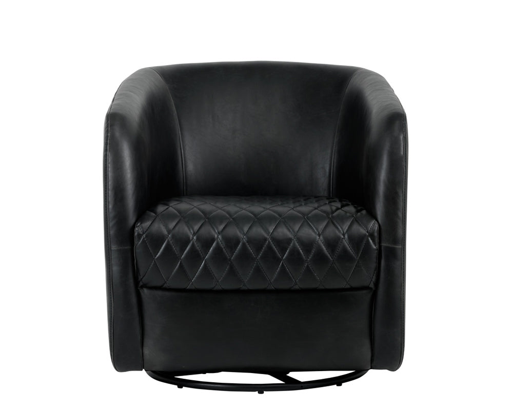 Dax Swivel Lounge Chair - Coal Black