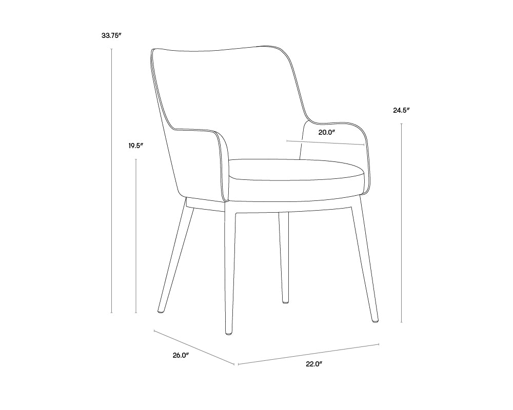 Franklin Dining Armchair - Vintage Black