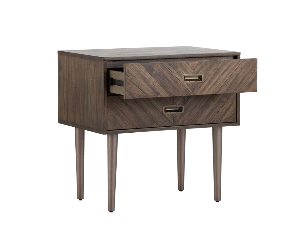 Greyson Nightstand - Smoke Acacia