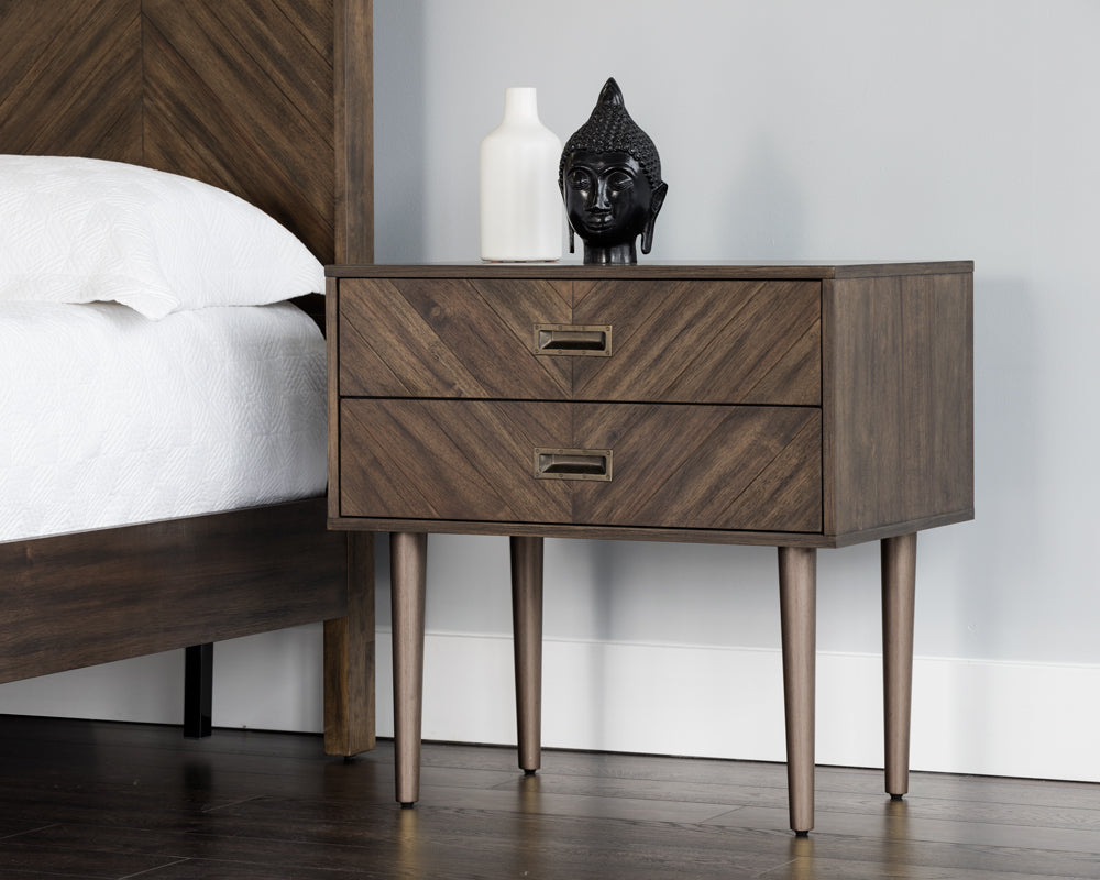 Greyson Nightstand - Smoke Acacia