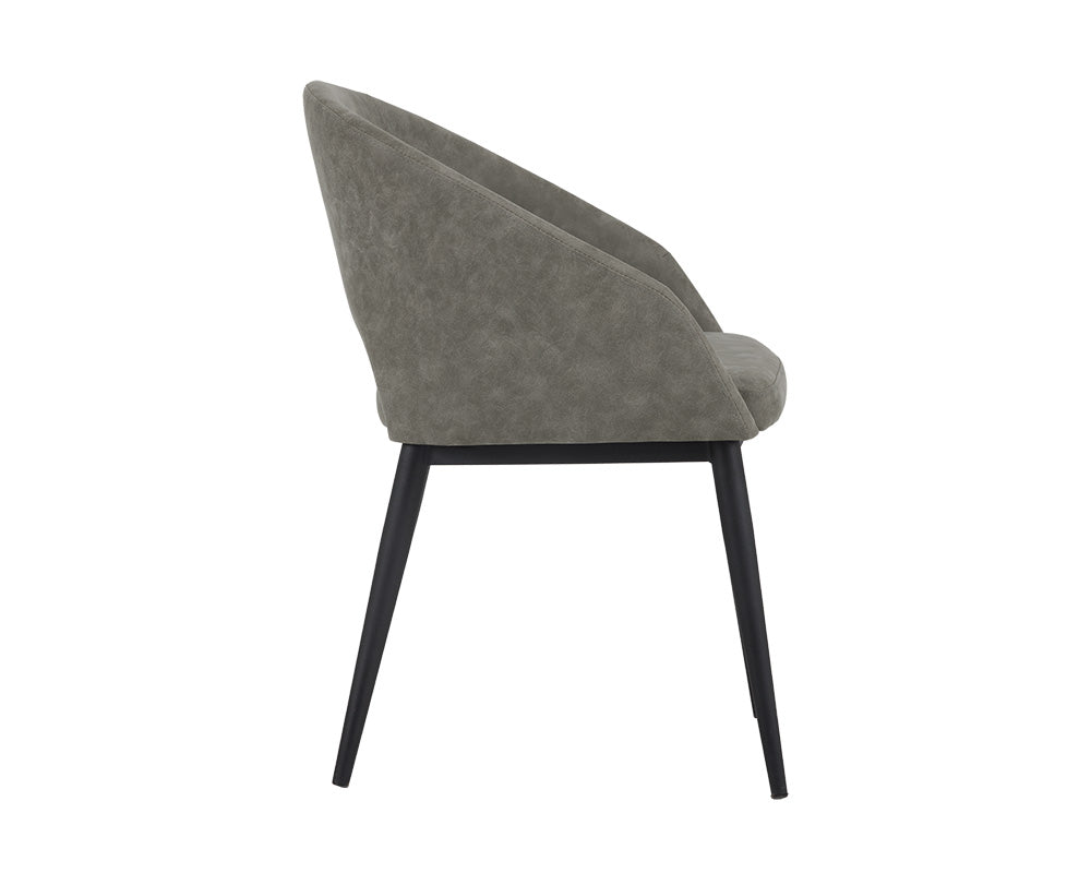 Thatcher Dining Armchair - Black - Antique Grey
