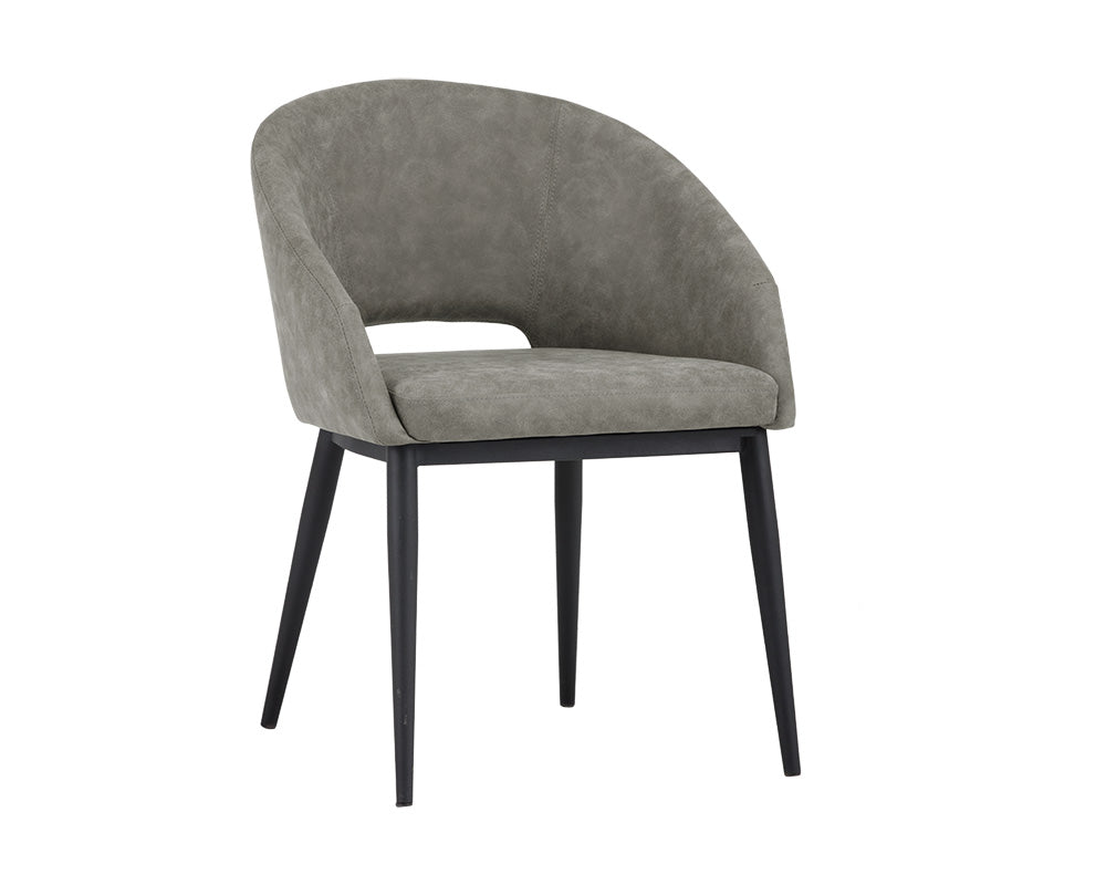 Thatcher Dining Armchair - Black - Antique Grey