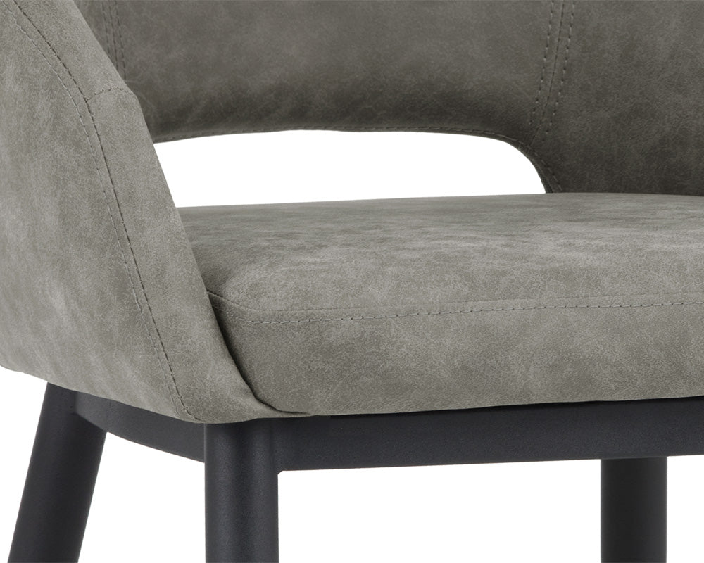 Thatcher Dining Armchair - Black - Antique Grey