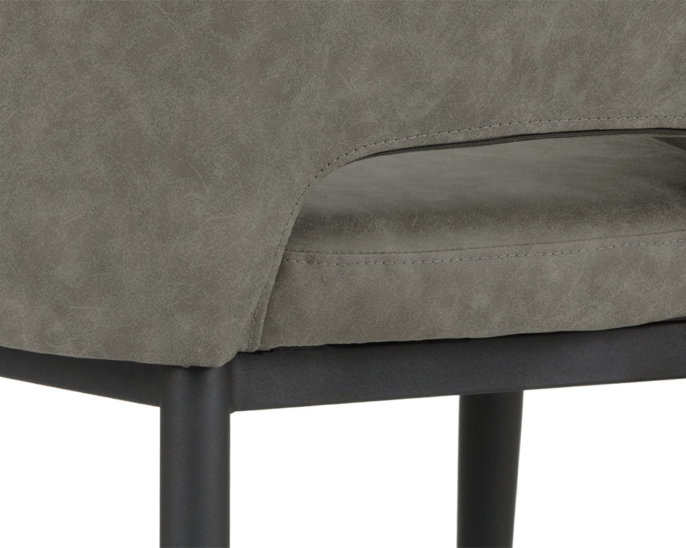 Thatcher Dining Armchair - Black - Antique Grey