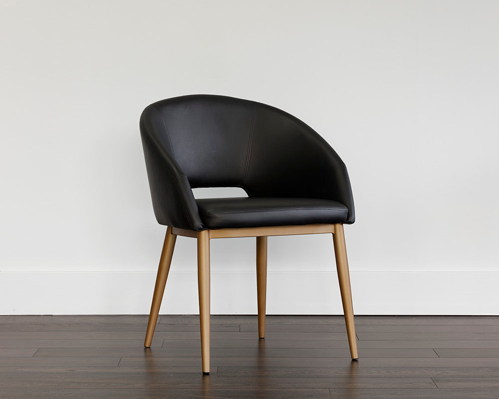 Thatcher Dining Armchair - Champagne Gold - Onyx